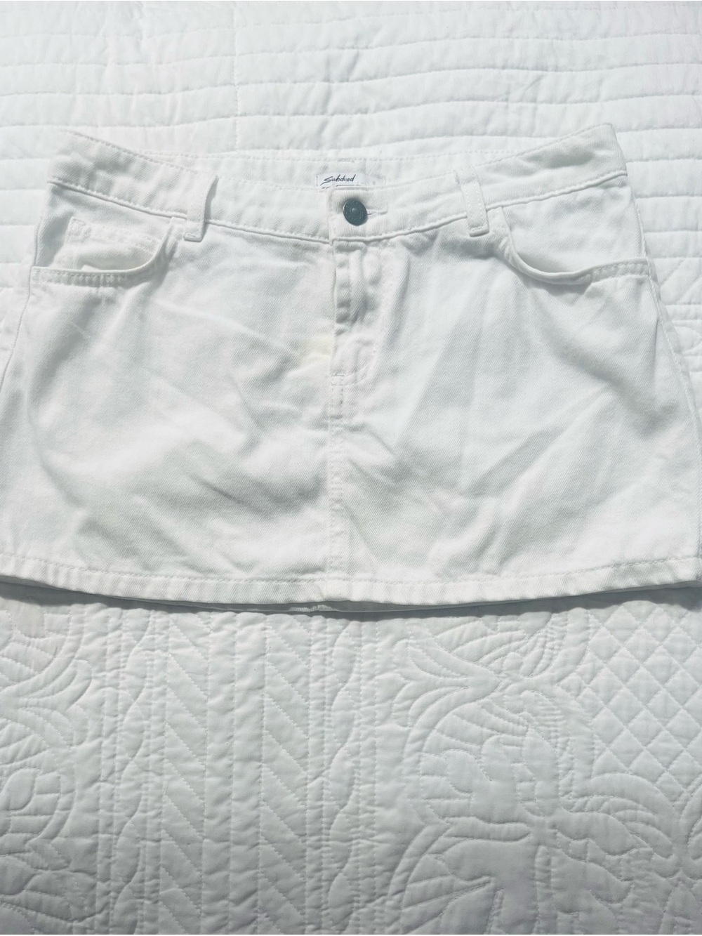 White Mini Denim Skirt by Talbots